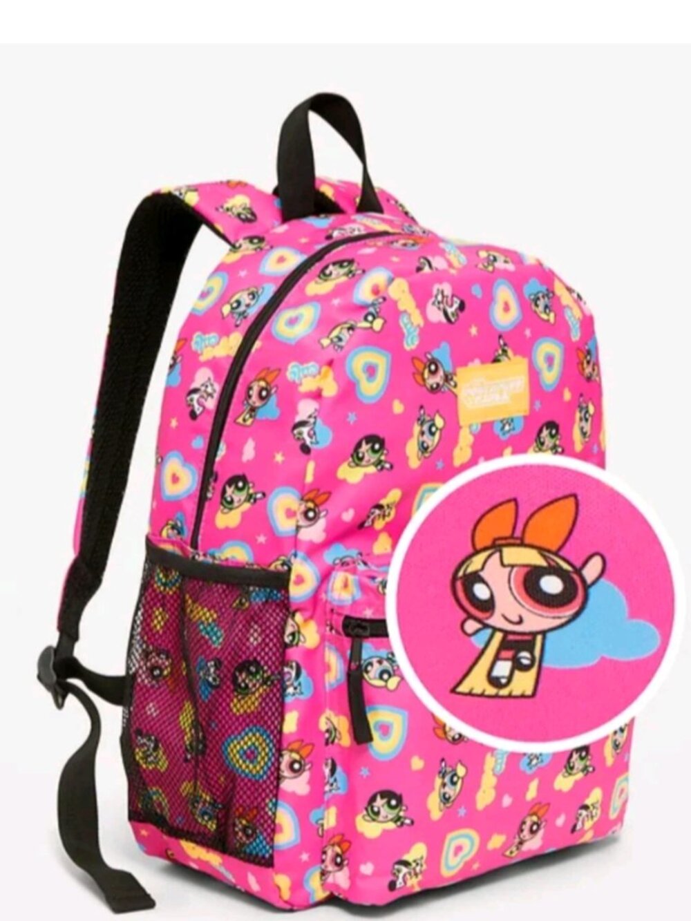 The Powerpuff Girls Kids Canvas Backpack Pink Cartoon Buttercup Blossom Bubbles